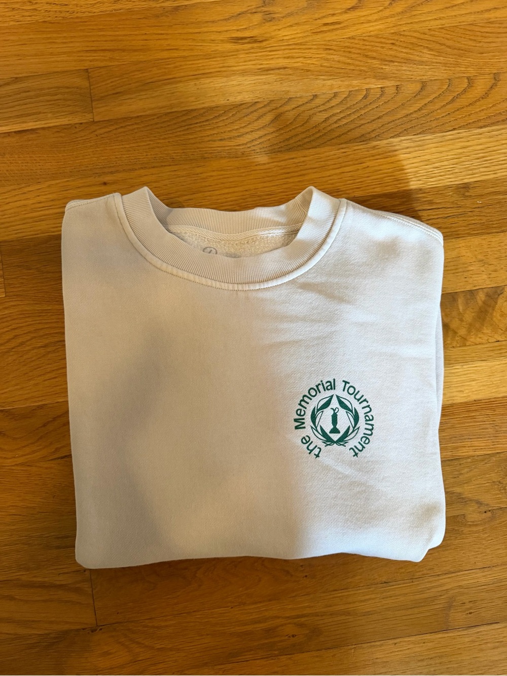 Ransom White Crewneck Sweatshirt with Green Memorial Logo
